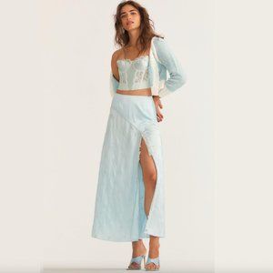 LoveShackFancy Gracia Silk Maxi Skirt